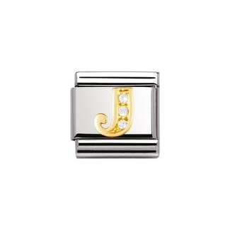 Nomination Nomination Schakel 030301-10 Classic Composable Letter J met Zirkonia