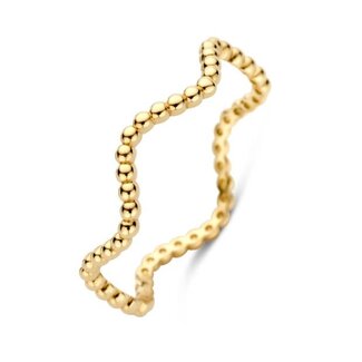 Blush Blush Ring 1262YGO/56 14k Geelgoud Wave met Bolletjes Maat 56