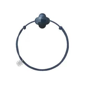 Morganne Bello Morganne Bello Armband 1015X46B164 Friandise Cordon Bracelet-Trefle Pietersite Bleue-Argent Blanc