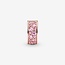 Pandora Pandora Bedel 781817PCZ Zilver Rosegouden Plating Clip met Pink Zirkonia