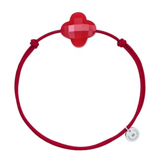 Morganne Bello Morganne Bello 1015x50B196 Red Quartz Clover Red Cord Bracelet