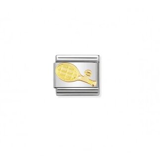 Nomination Nomination Schakel 030106-05 Classic Compasable Staal met 18k Geelgoud Tennis Raket met Bal