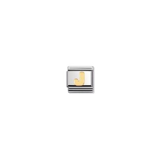 Nomination Nomination Schakel 030101-10 Composable Classic Staal met 18k Geelgouden Letter J