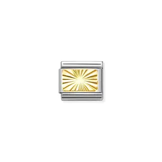 Nomination Nomination Schakel 030121/56 Composable Classic Staal met 18k Geelgoud Engraved Signs