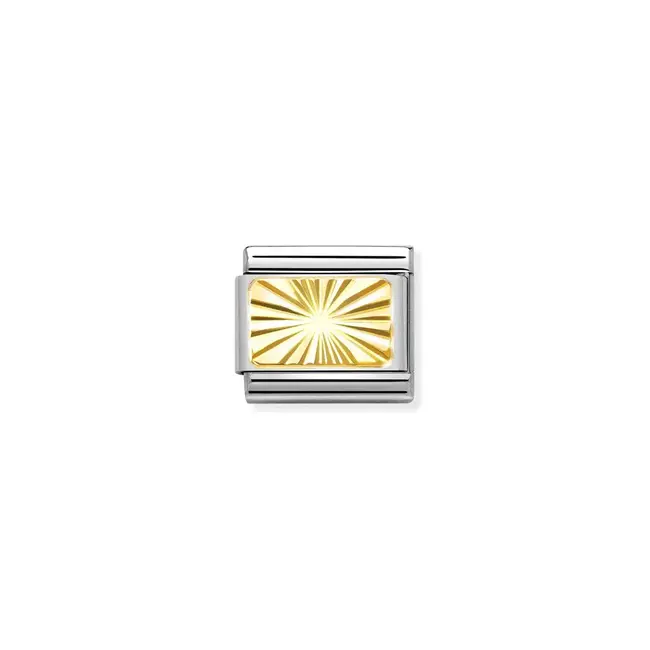 Nomination Nomination Schakel 030121/56 Composable Classic Staal met 18k Geelgoud Engraved Signs