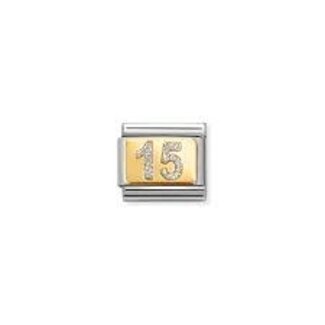 Nomination Nomination Schakel 030224-07 Composable Classic Staal met 18k Geelgoud 15 met Glitters