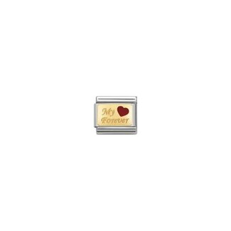 Nomination Nomination Schakel 030284-26 Composable Classic Staal met 18k Geelgouden my forever