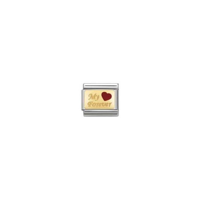 Nomination Nomination Schakel 030284-26 Composable Classic Staal met 18k Geelgouden my forever
