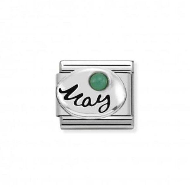 Nomination Nomination Schakel 330505-05 Composable Classic Staal met 18k Geelgouden Mei met Emerald
