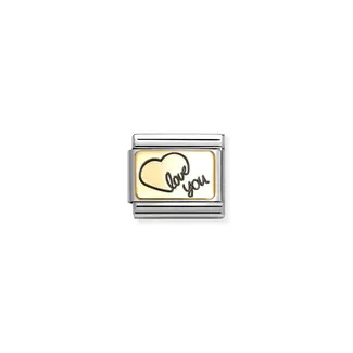 Nomination Nomination Schakel 030284-60 Composable Classic Staal met 18k Geelgouden Love You