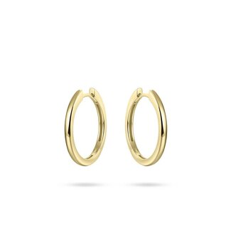 Gisser Jewels Amsterdam Gisser Jewels Oorringen KCA2/22Y 925 Zilver Half Bol met Geelgoud Plating 2mm breed 22mm doorsnede
