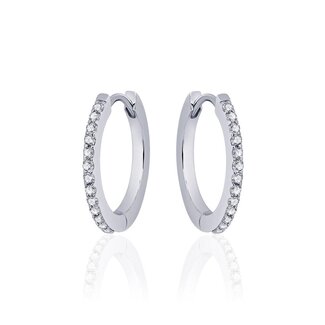 Gisser Jewels Amsterdam Gisser Jewels Oorbellen KCF2/22 925 Zilver met Zirkonia 2mm x 22mm