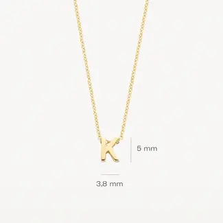 Blush Blush Collier met Hanger 3155YGO_K 14k Geelgoud met Letter K 42cm