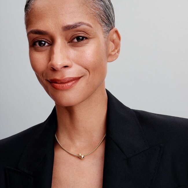 Pandora Pandora Bedel 763442C01 Zilver 14k Geelgouden Plating Strik met Zirkonia