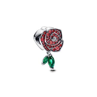 Pandora Pandora Bedel 793201C02 Zilver Roos met Rood en Groene Zirkonia