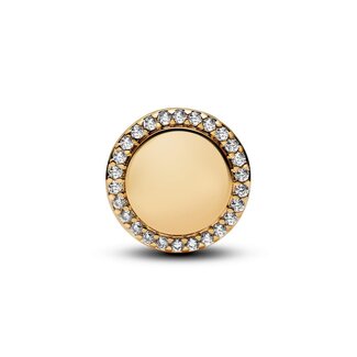 Pandora Pandora Bedel 768747C01 Zilver met Geelgouden Plating Rond met Zirkonia