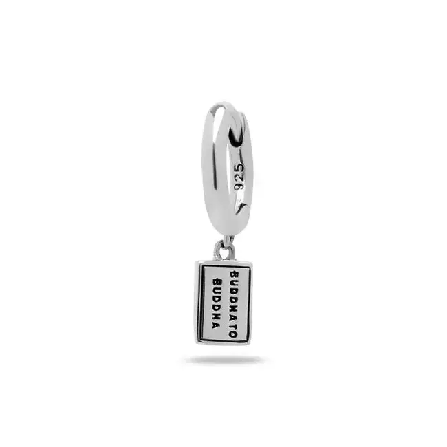 Buddha to Buddha Buddha to Buddha Oorbellen 418  Logo Earhoops Zilver Per Paar