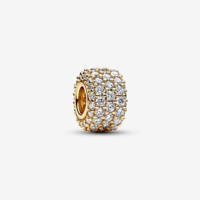 Pandora Pandora Bedel 762820C01 Zilver 14k Geelgouden Plating met Zirkonia