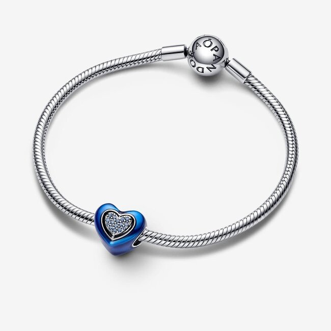 Pandora Pandora Bedel 792750C01 Zilver met Blauw Hart "My Favorite Person"