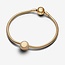 Pandora Pandora Bedel 768747C01 Zilver met 14k Geelgouden Plating Rond met Zirkonia