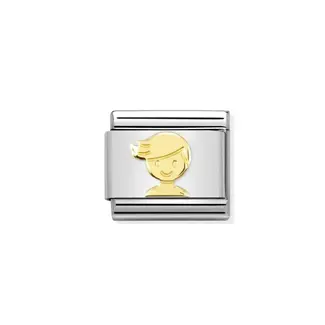 Nomination Nomination Schakel 030162-72 Composable Classic Staal met 18k Geelgouden Boy Nomination Nomination Schakel 030162-72 Composable Classic Staal met 18k Geelgouden Boy