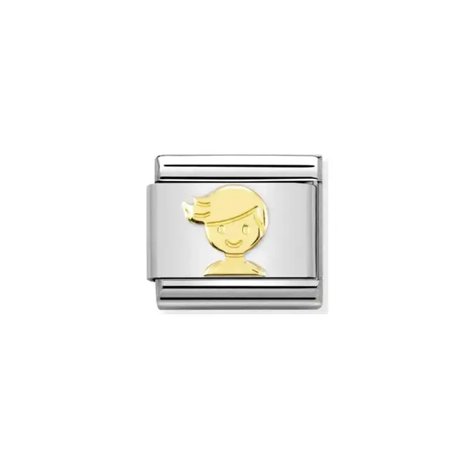 Nomination Nomination Schakel 030162-72 Composable Classic Staal met 18k Geelgouden Boy