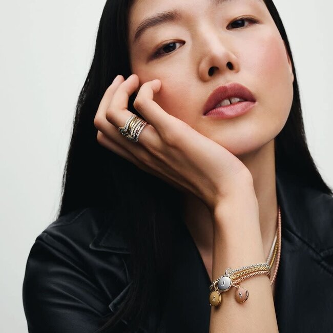 Pandora Pandora Ring 162539C01-54 Gold Plated Golf met Zirkonia Maat 54