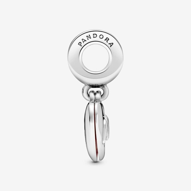 Pandora Pandora Bedel 798887C01 Zilver Mum  Dubbel Hart met Roze Cubic Zirkonia