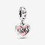 Pandora Pandora Bedel 798887C01 Zilver Mum  Dubbel Hart met Roze Cubic Zirkonia