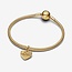 Pandora Pandora Bedel 763604C01 Zilver 14k Geelgouden Plating Love Hart Graveerbaar