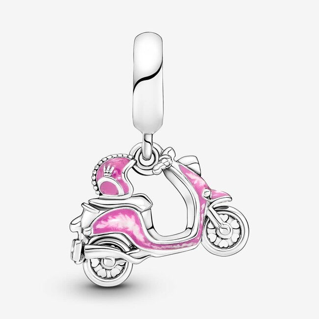 Pandora Pandora Bedel 791057C01 Zilver Scooter Roze en Draaiende Wielen