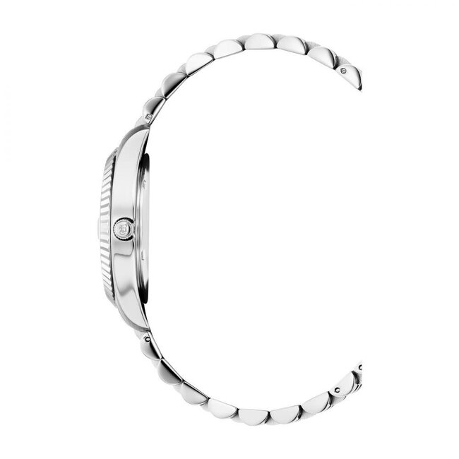 Jacques du Manoir Jacques du Manoir JWL01301 horloge dames staal in 34 mm, met mop wijzerplaat en romeinse cijfers