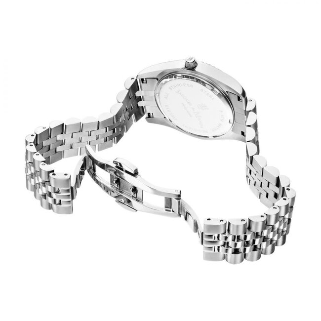 Jacques du Manoir Jacques du Manoir horloge JWL01301 staal met mop wijzerplaat en romeinse cijfers Quartz Swiss Made 34mm
