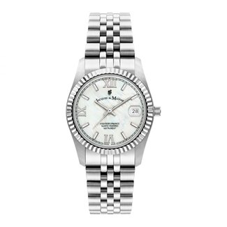 Jacques du Manoir Jacques du Manoir horloge JWL01301 staal met mop wijzerplaat en romeinse cijfers Quartz Swiss Made 34mm