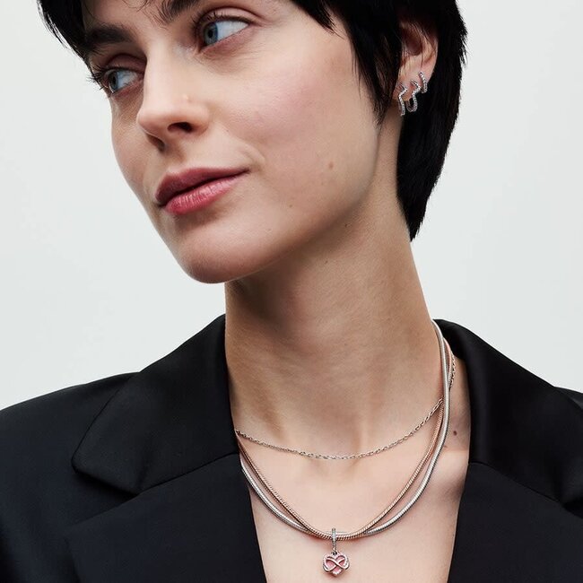 Pandora Pandora Bedel 788878C01 Zilver Infinity Hart In Rose met Zirkonia