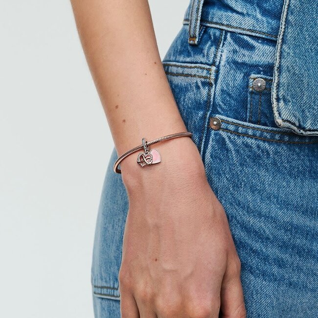 Pandora Pandora Bedel 788878C01 Zilver Infinity Hart In Rose met Zirkonia