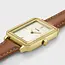 Cluse Cluse Horloge CW11515 Fluette Staal met Geelgouden Plating en Leren Horlogeband Rechthoek