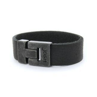 Josh Josh Armband 24934VB Leer Zwart 23cm