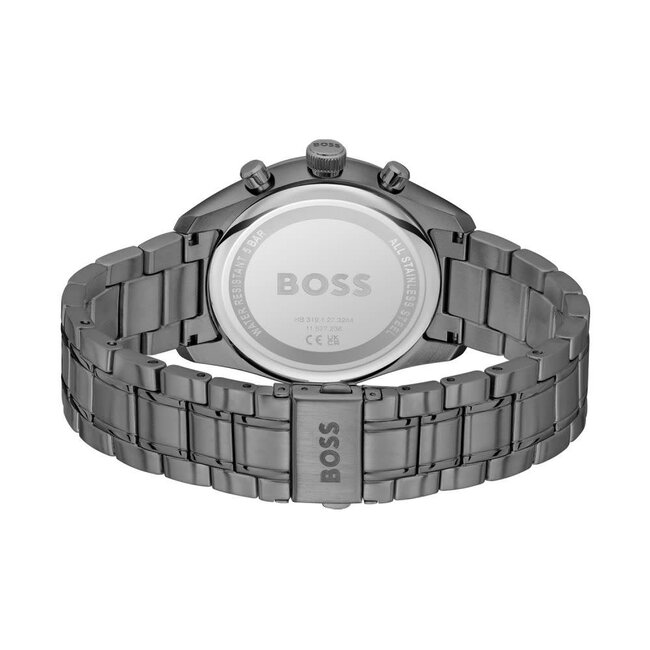 BOSS BOSS Horloge HB1514228 Grand Prix Staal Gun Metal Quartz Chronograaf met Groene Wijzerplaat 44mm