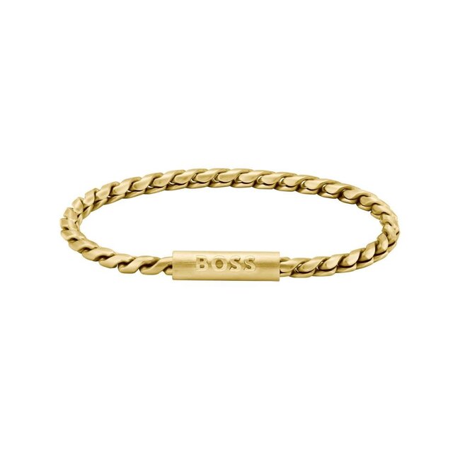 BOSS BOSS Armband HBJ1580696 Doran Staal Mat met Geelgouden Plating 19cm