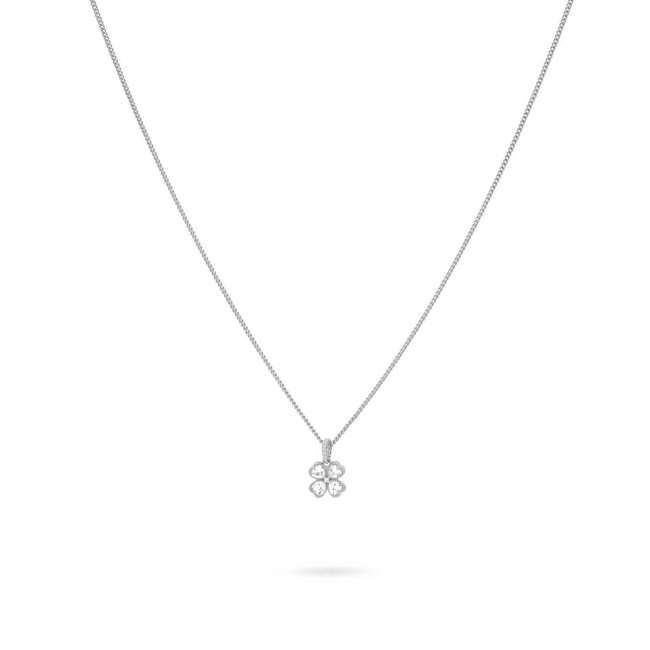 24KAE 24Kae Collier 32489S Zilver met Klaver Zirkonia  Maat 42-44cm