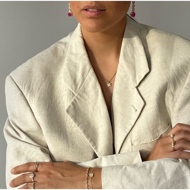 24KAE 24Kae Collier 32489S Zilver met Klaver Zirkonia  Maat 42-44cm