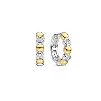 Ti Sento Milano Ti Sento Oorbellen 78008ZY Zilver 14k Gold Pated met Zirkonia