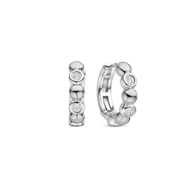 Ti Sento Milano Ti sento Oorbellen 78008ZI Zilver Bolletjes met Zirkonia