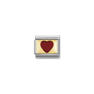 Nomination Nomination Schakel 030206-33 Compasable Classic Staal met 18k Geelgoud en Rood Hart
