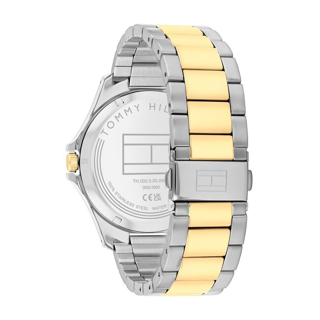Tommy Hilfiger Tommy Hilfiger Horloge TH1792192 Bruce Staal Bi-color Quartz met Groene Wijzerplaat 43mm