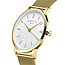 Rosefield Rosefield Horloge RMGMG-R06 Pearl Edit Staal met Geelgouden Plating Quartz en Witthe Wijzerplaat met Mesh Horlogeband