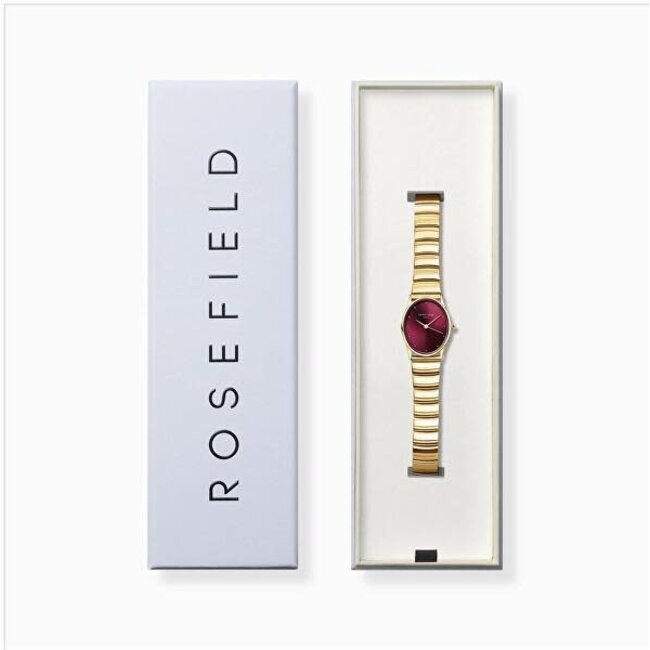 Rosefield Rosefield Horloge OVGSG-OV15 Staal met Goudkleurige Plating Bordeau Wijzerplaat