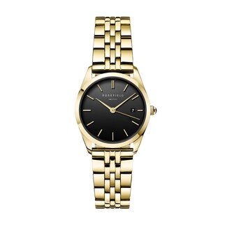 Rosefield Rosefield Horloge ABGSG-A19 The Ace XS Staal met Geelgouden Plating Quartz met Zwarte Wijzerplaat