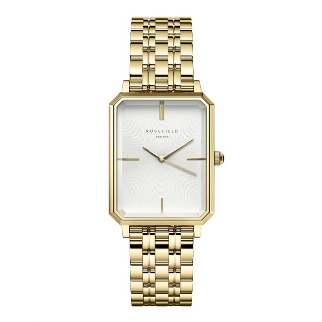 Rosefield Rosefield Horloge OCWSG-O40 The Octagon Staal met Geelgouden Plating Quartz en Witte Wijzerplaat